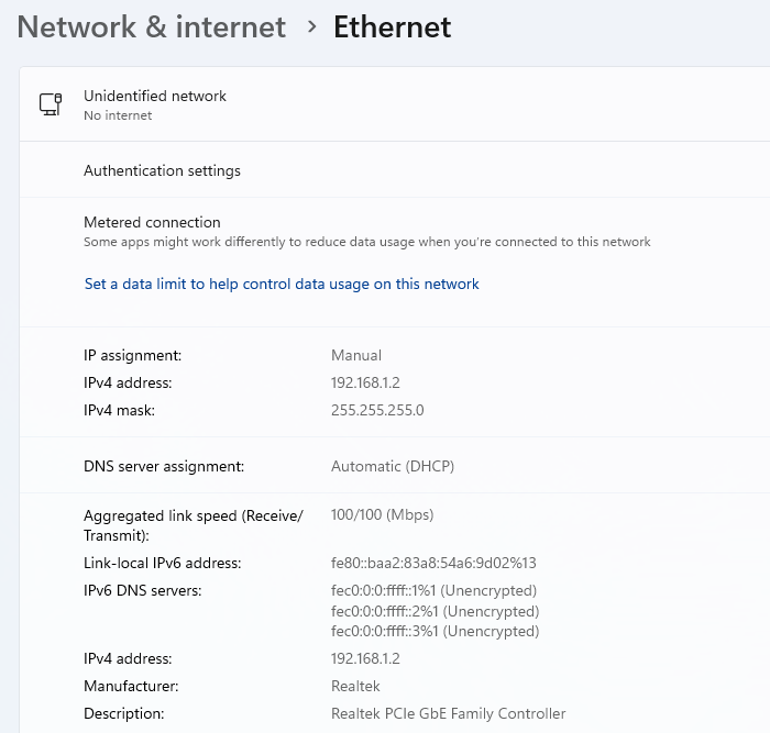 Verified controller NIC - Realtek PCIe GbE